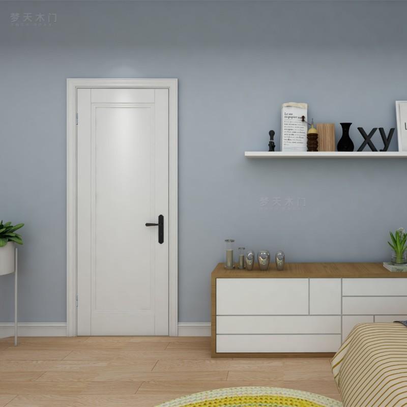 梦天木门 现代简约室内门 定制水漆房间卧室门实木复合套装门4F21