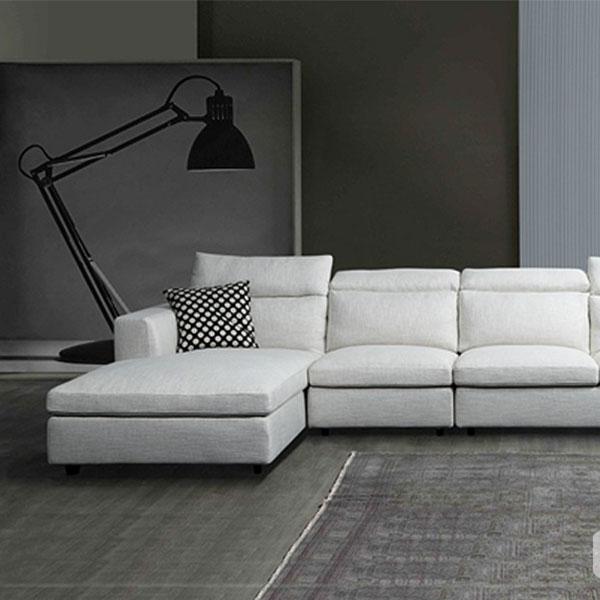 现代风格 可调节功能头枕 棉麻布艺 柔软舒适转角沙发